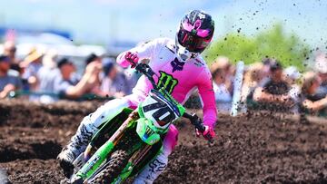Jorge Prado, con la Kawasaki en la ronda de Colorado de Pro Motocross.