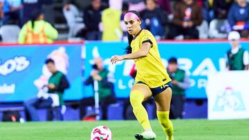 Sabrina Enciso of America during the Great-Final first leg match between Pachuca and America as part of the Torneo Clausura 2025, Liga MX Femenil at Hidalgo Stadium on May 09, 2025 in Pachuca, Hidalgo, Mexico.