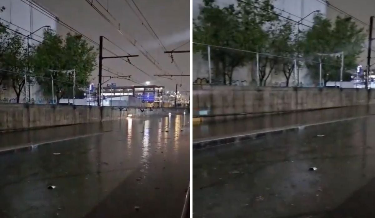 VIDEO | Así quedaron inundadas las vías de la Línea A del Metro CDMX por fuertes tormentas